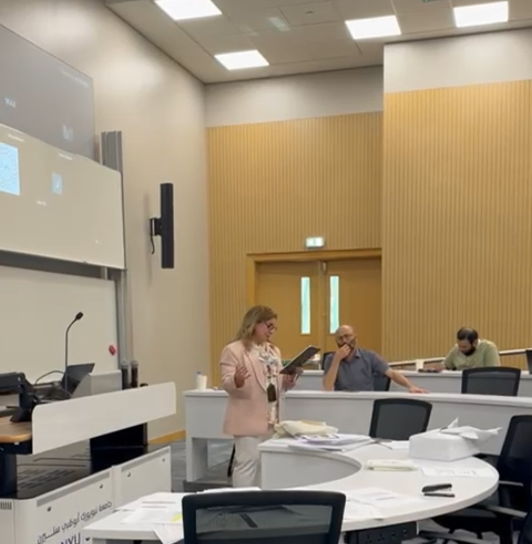Workshop session in the A6 Building classroom at NYU Abu Dhabi